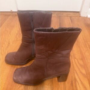 Diba Brown Leather Calf Boots - Size 9.5